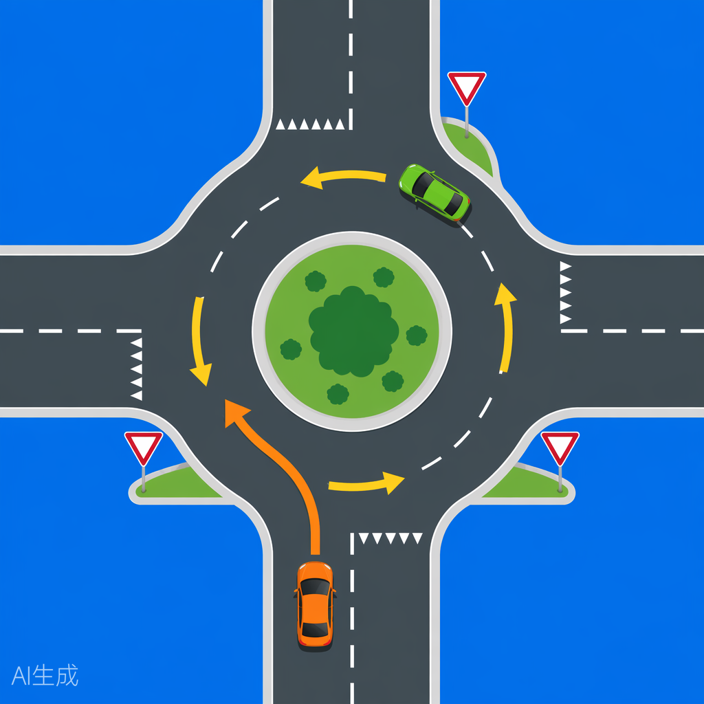 Regles de priorite au rond-point